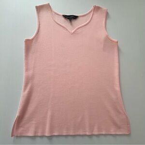MING WANG TANK TOP V-NECK SWEETHEART SLEEVELESS LIGHT PINK EUC Size Small